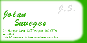 jolan suveges business card